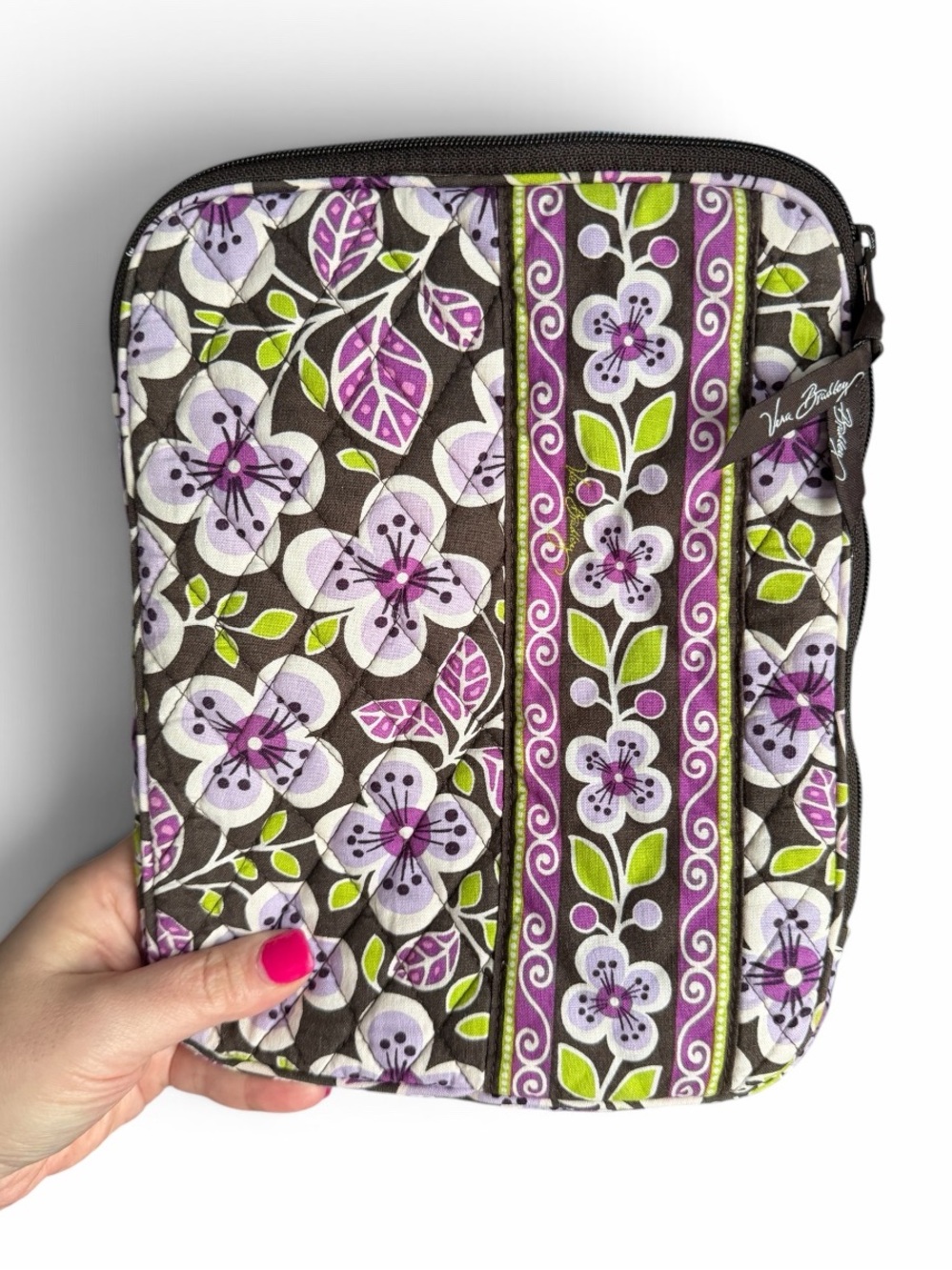 Vera Bradley Purple Tablet Case Sleeve iPad/Kindle Zippered Cover